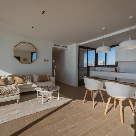 Modern Sea Front Jacuzzi Blue Sky Apartment Alicante